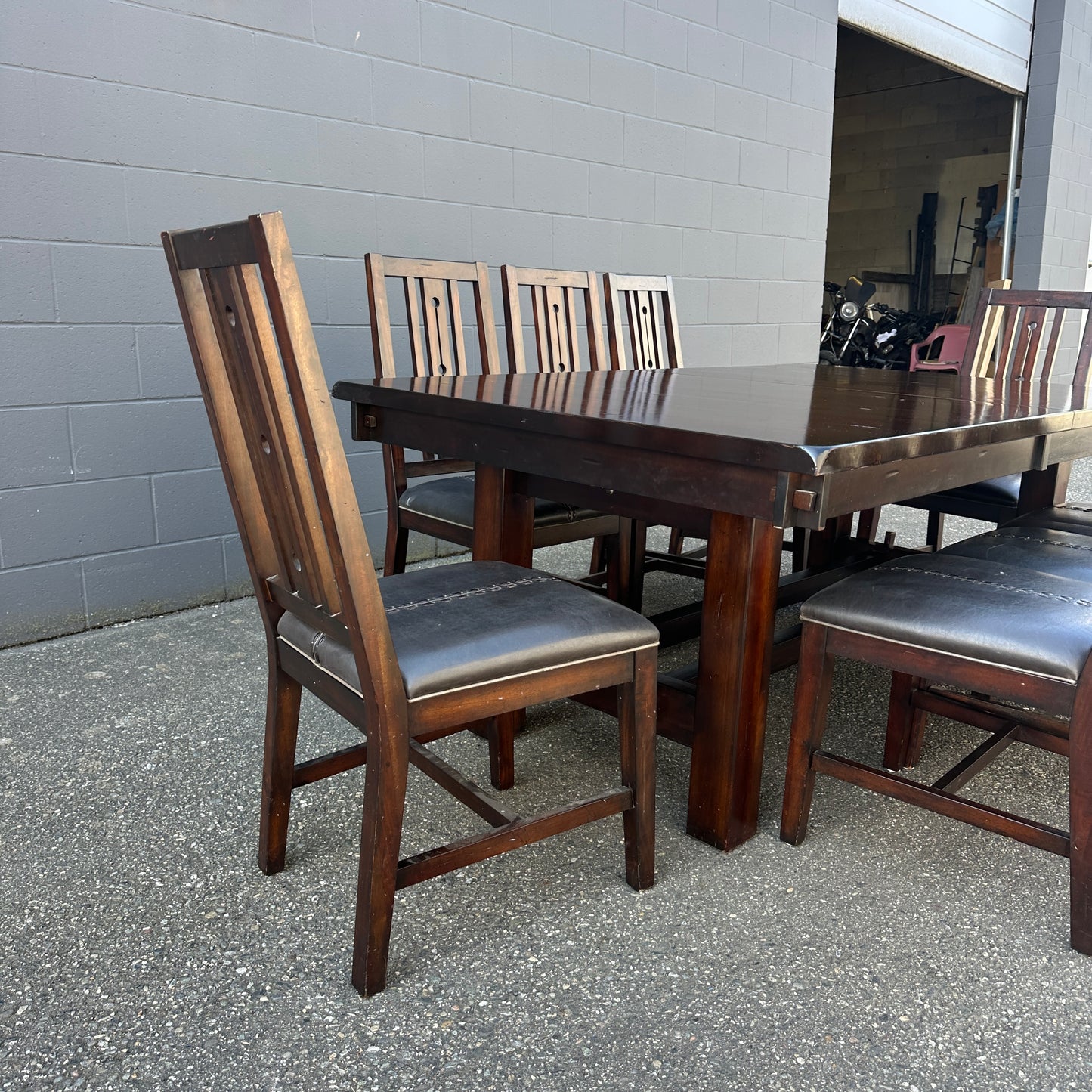 A-America Wood Dining Set with 8 Chairs