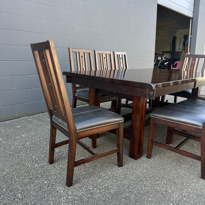 A-America Wood Dining Set with 8 Chairs