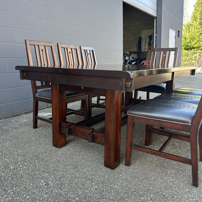 A-America Wood Dining Set with 8 Chairs
