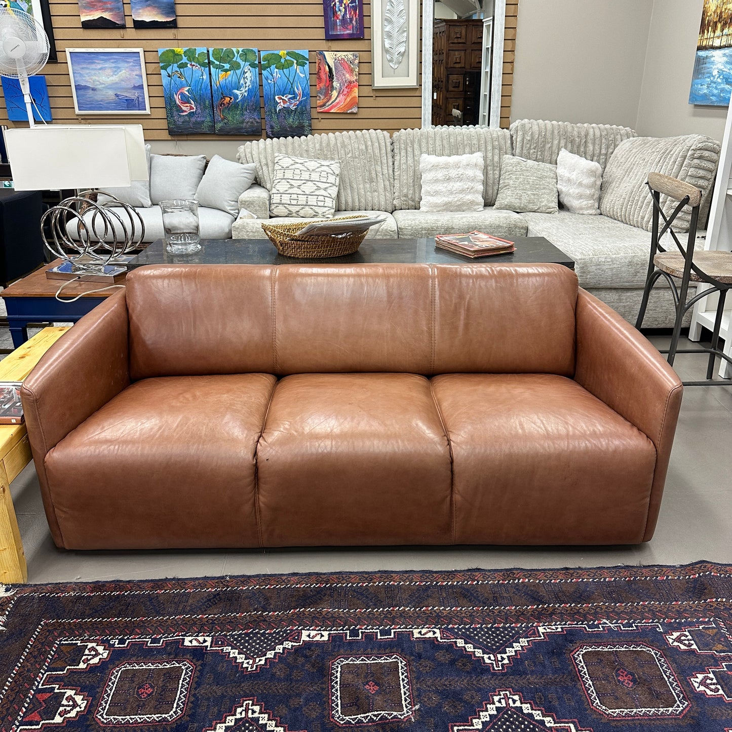 Nicoletti Leather Italian Couch