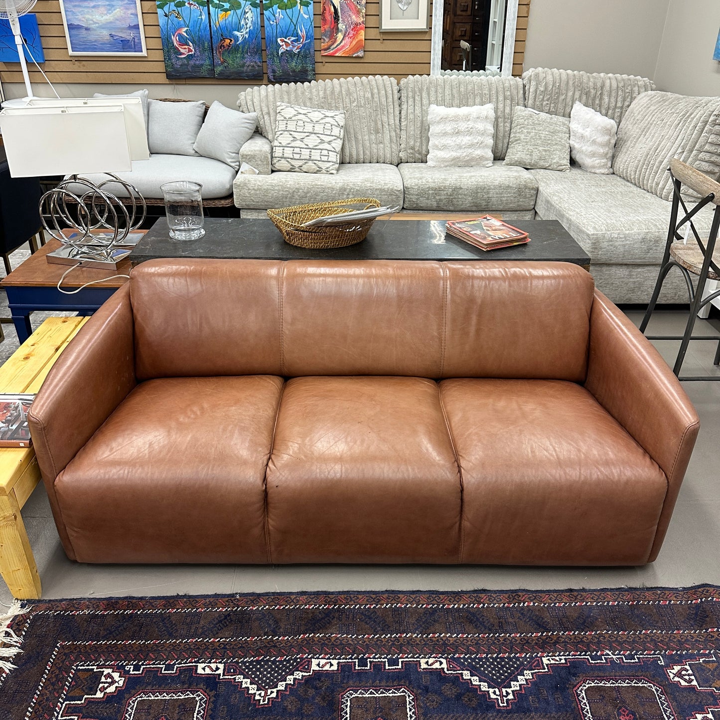 Nicoletti Leather Italian Couch