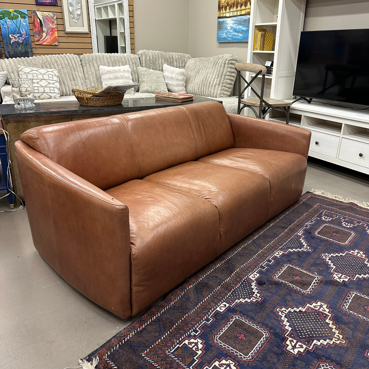 Nicoletti Leather Italian Couch