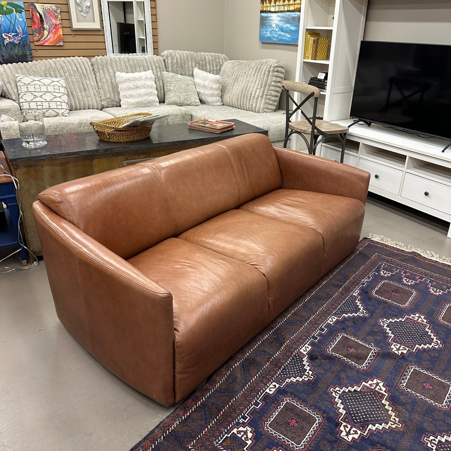 Nicoletti Leather Italian Couch