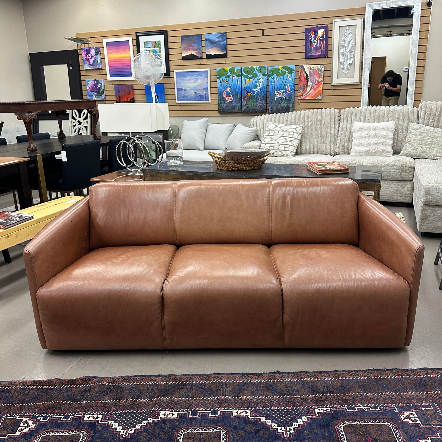 Nicoletti Leather Italian Couch