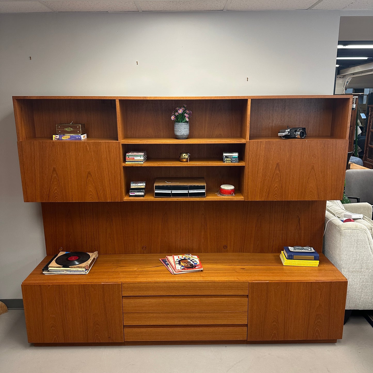 1960s Danish Teak Wall Unit by E. Jakobsen Skive