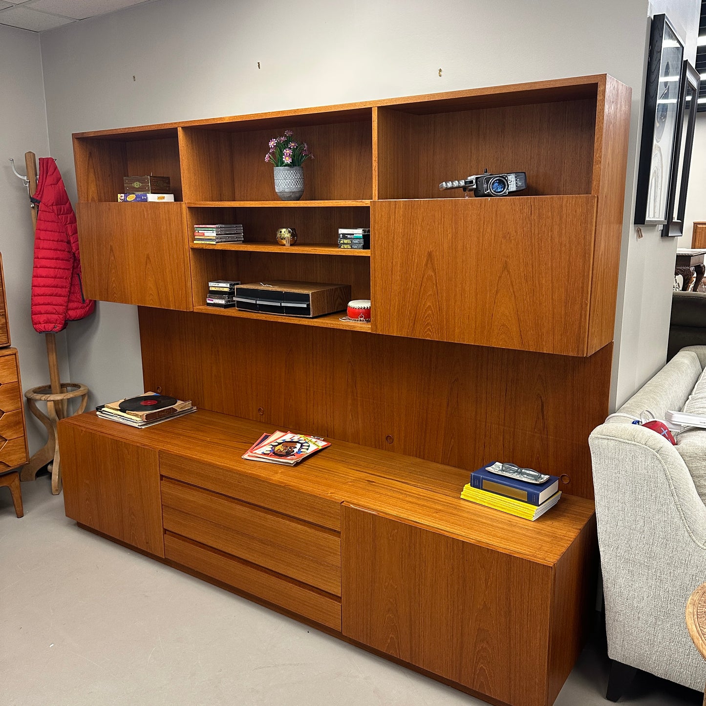 1960s Danish Teak Wall Unit by E. Jakobsen Skive