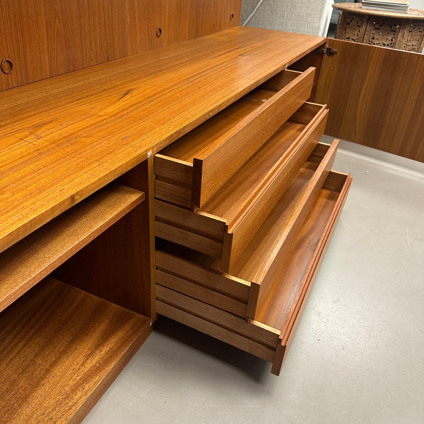 1960s Danish Teak Wall Unit by E. Jakobsen Skive
