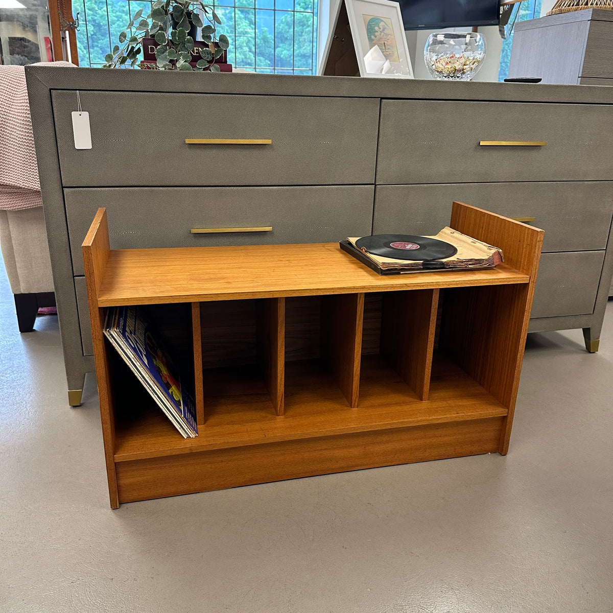 Mid-Century Vinyl Record Media Console