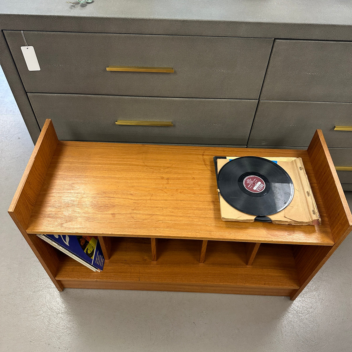 Mid-Century Vinyl Record Media Console