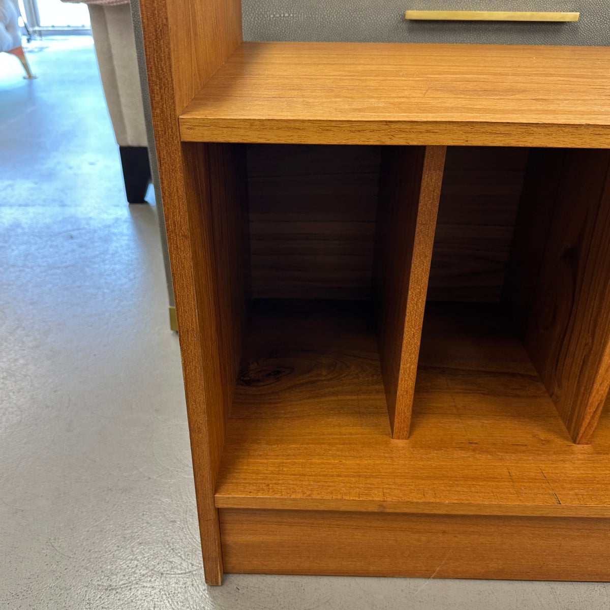Mid-Century Vinyl Record Media Console