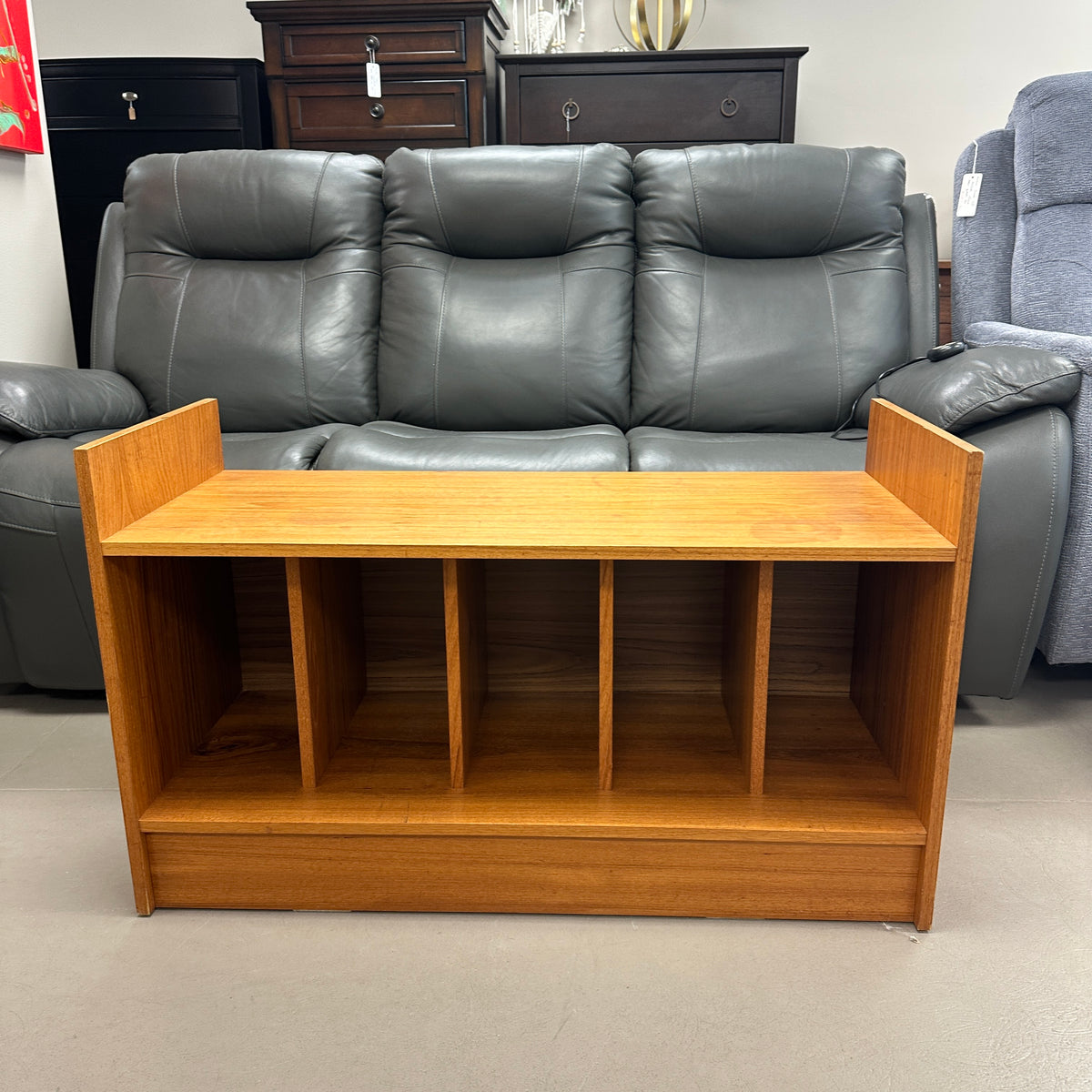 Mid-Century Vinyl Record Media Console