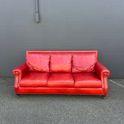 Brandington-Young Red Genuine Leather Sofa