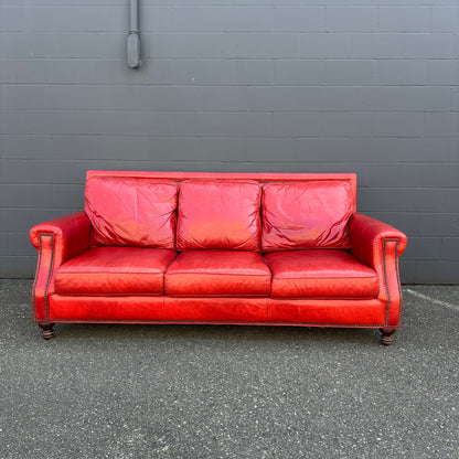 Brandington-Young Red Genuine Leather Sofa