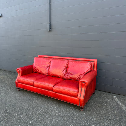Brandington-Young Red Genuine Leather Sofa