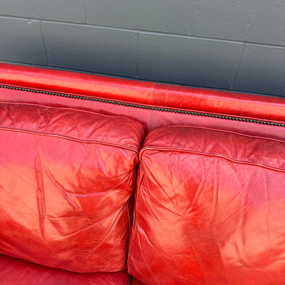 Brandington-Young Red Genuine Leather Sofa