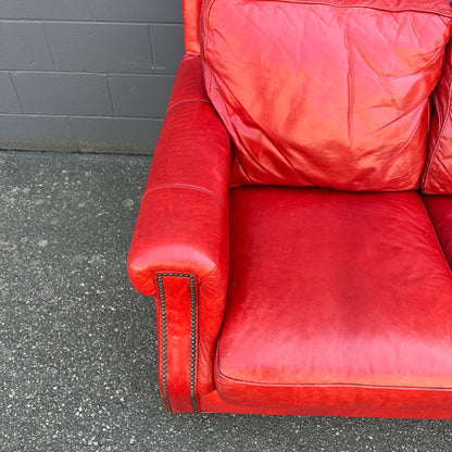 Brandington-Young Red Genuine Leather Sofa
