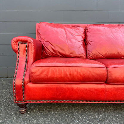 Brandington-Young Red Genuine Leather Sofa