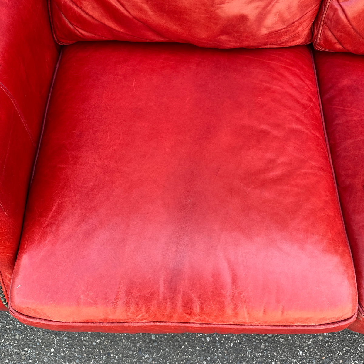 Brandington-Young Red Genuine Leather Sofa