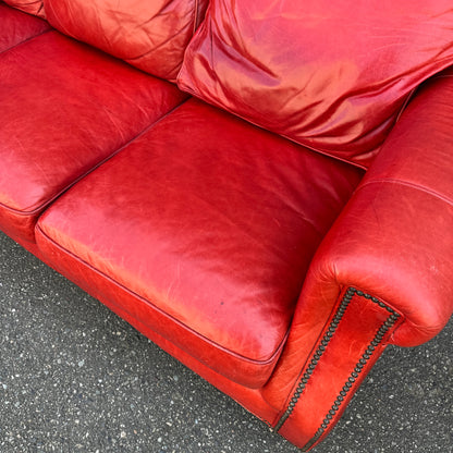 Brandington-Young Red Genuine Leather Sofa