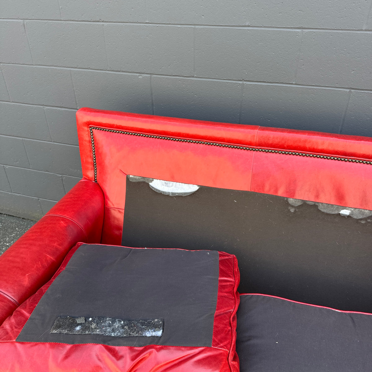 Brandington-Young Red Genuine Leather Sofa