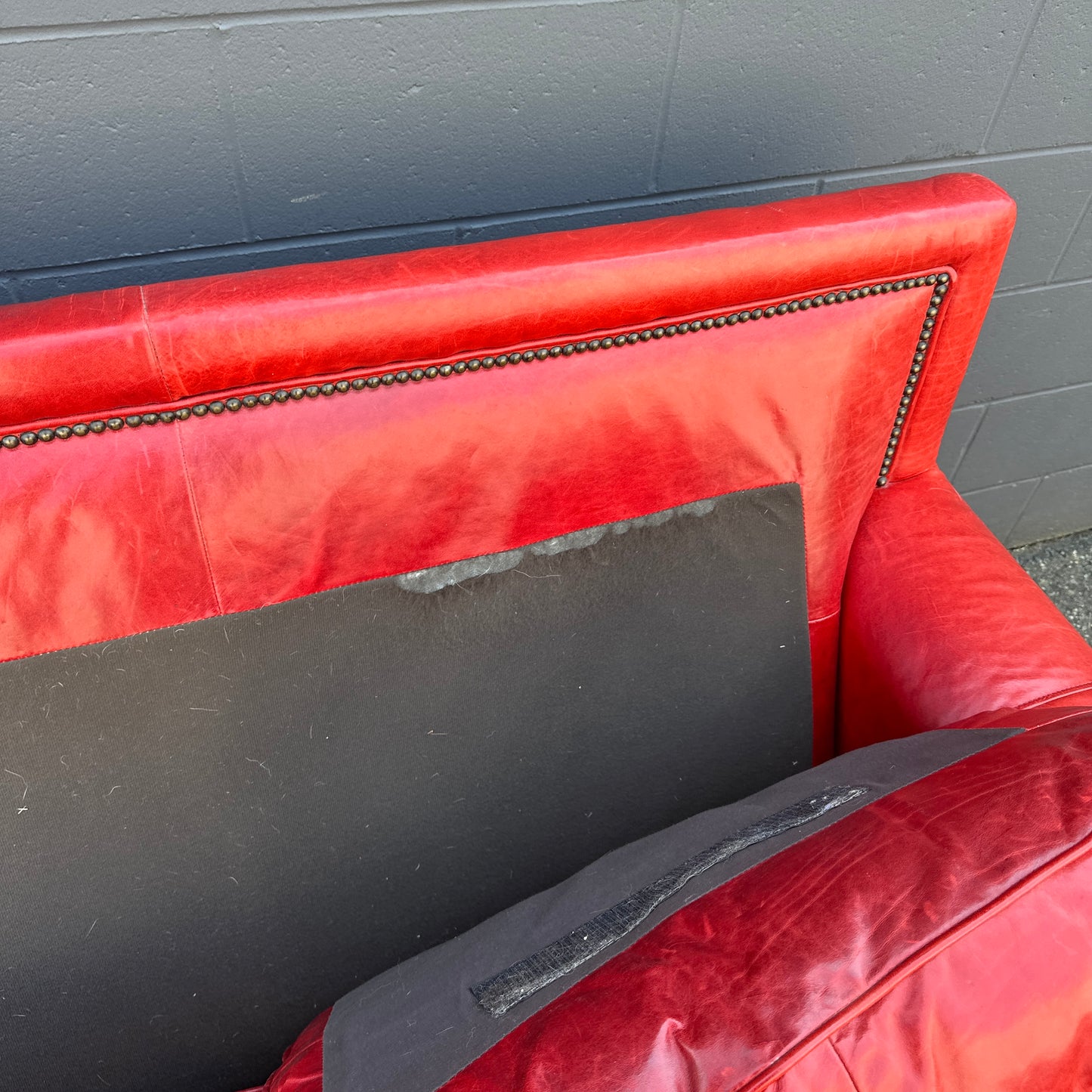 Brandington-Young Red Genuine Leather Sofa