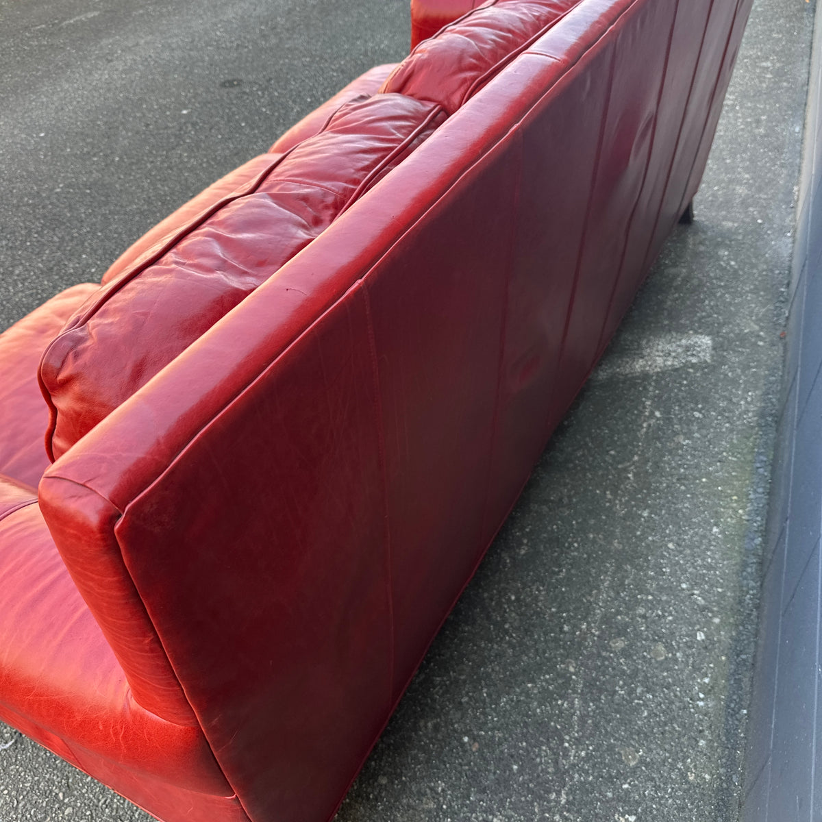 Brandington-Young Red Genuine Leather Sofa