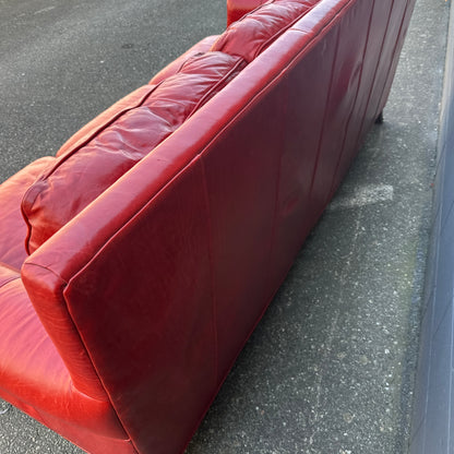 Brandington-Young Red Genuine Leather Sofa