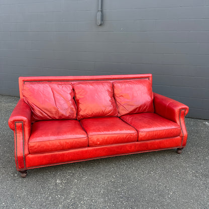Brandington-Young Red Genuine Leather Sofa