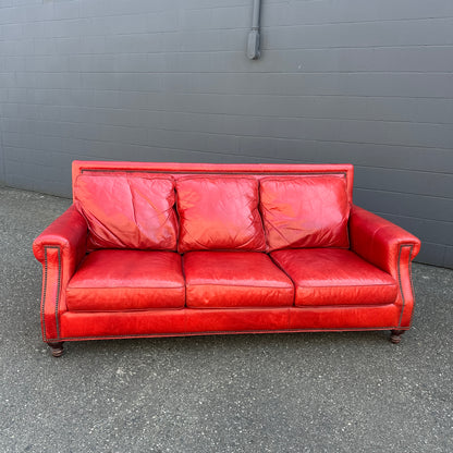 Brandington-Young Red Genuine Leather Sofa