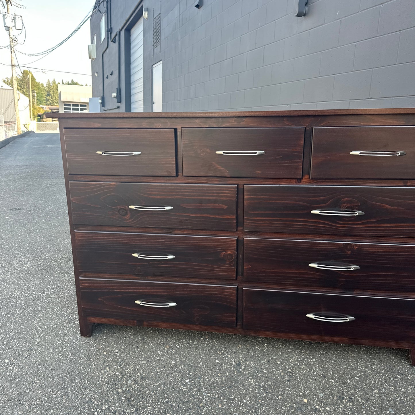 Dark Brown Solid Wood Dresser