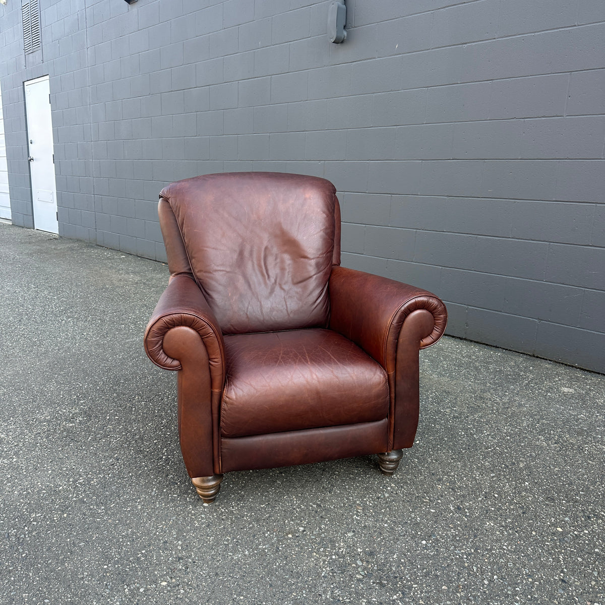 Vintage Italian Genuine Leather Club Chair