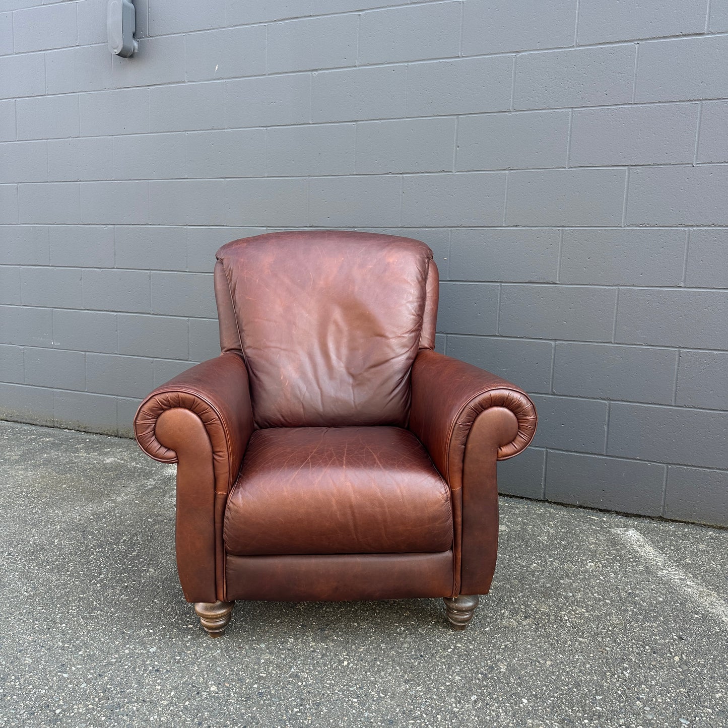 Vintage Italian Genuine Leather Club Chair