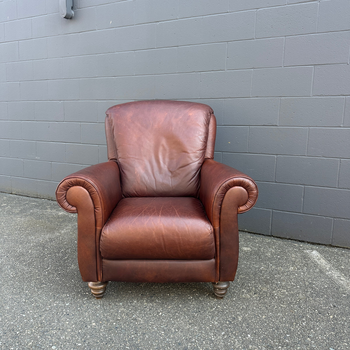 Vintage Italian Genuine Leather Club Chair