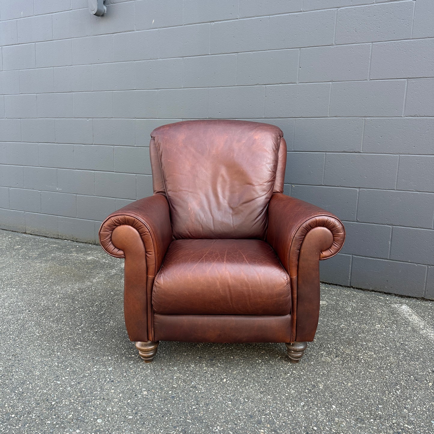 Vintage Italian Genuine Leather Club Chair