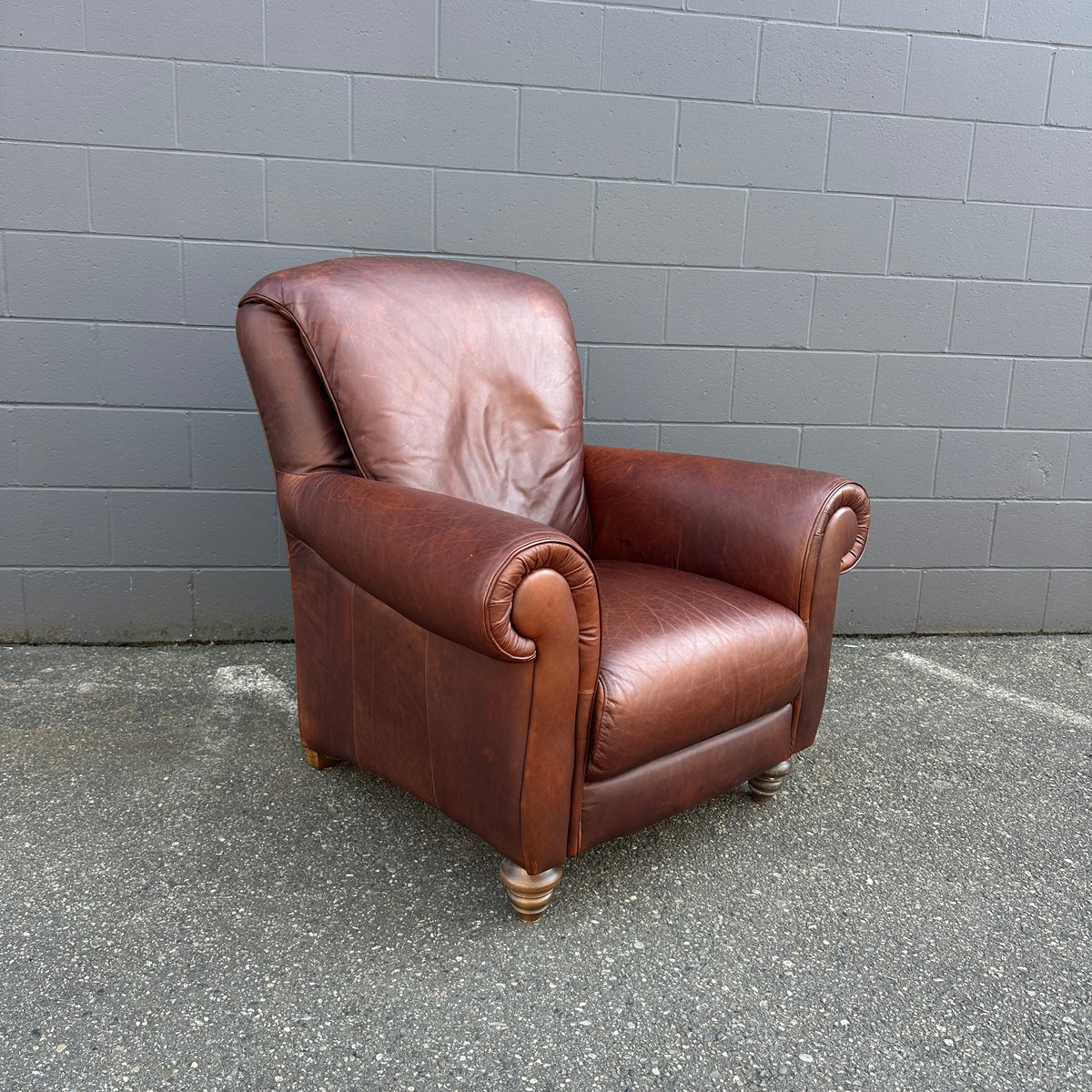 Vintage Italian Genuine Leather Club Chair