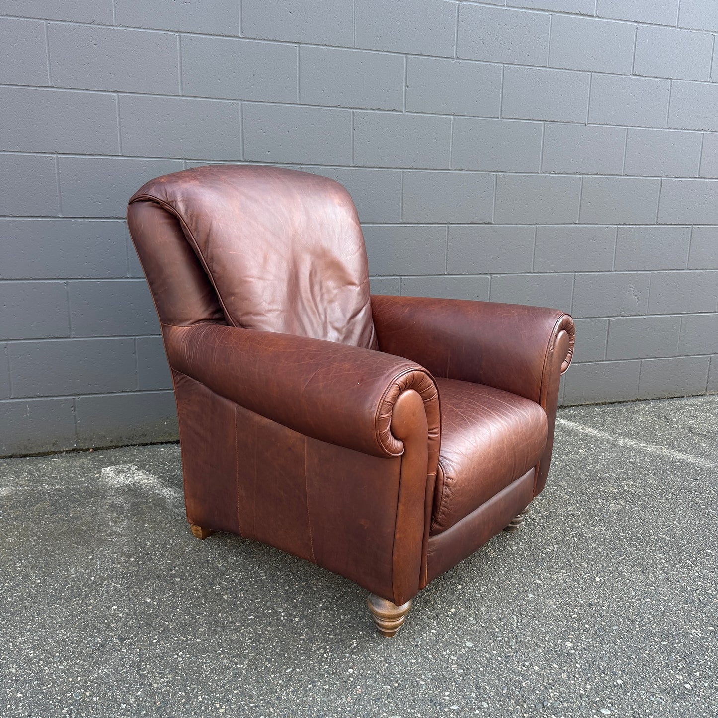 Vintage Italian Genuine Leather Club Chair