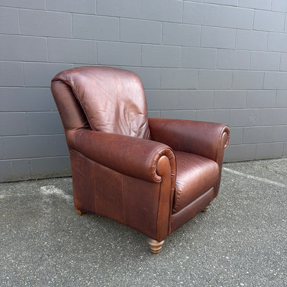 Vintage Italian Genuine Leather Club Chair