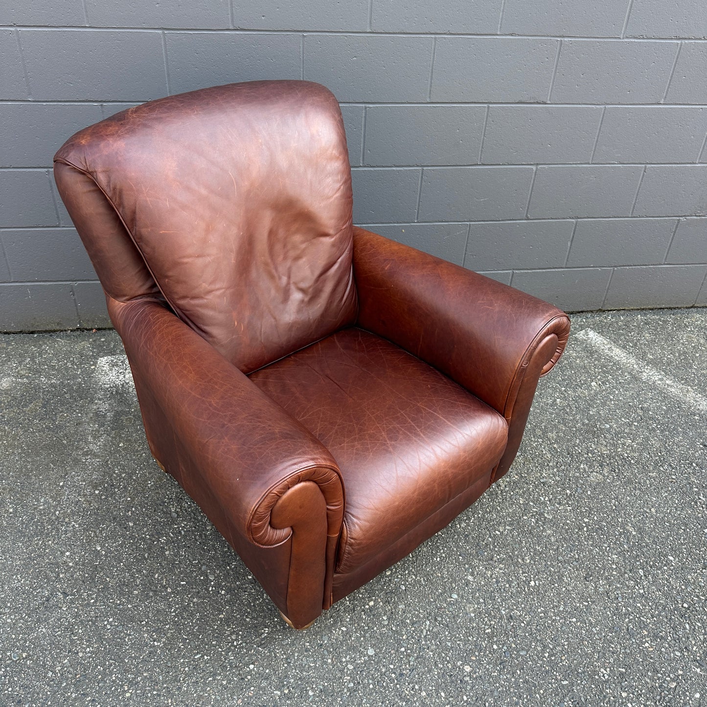 Vintage Italian Genuine Leather Club Chair
