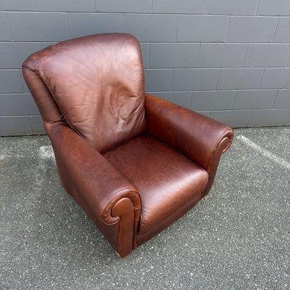 Vintage Italian Genuine Leather Club Chair