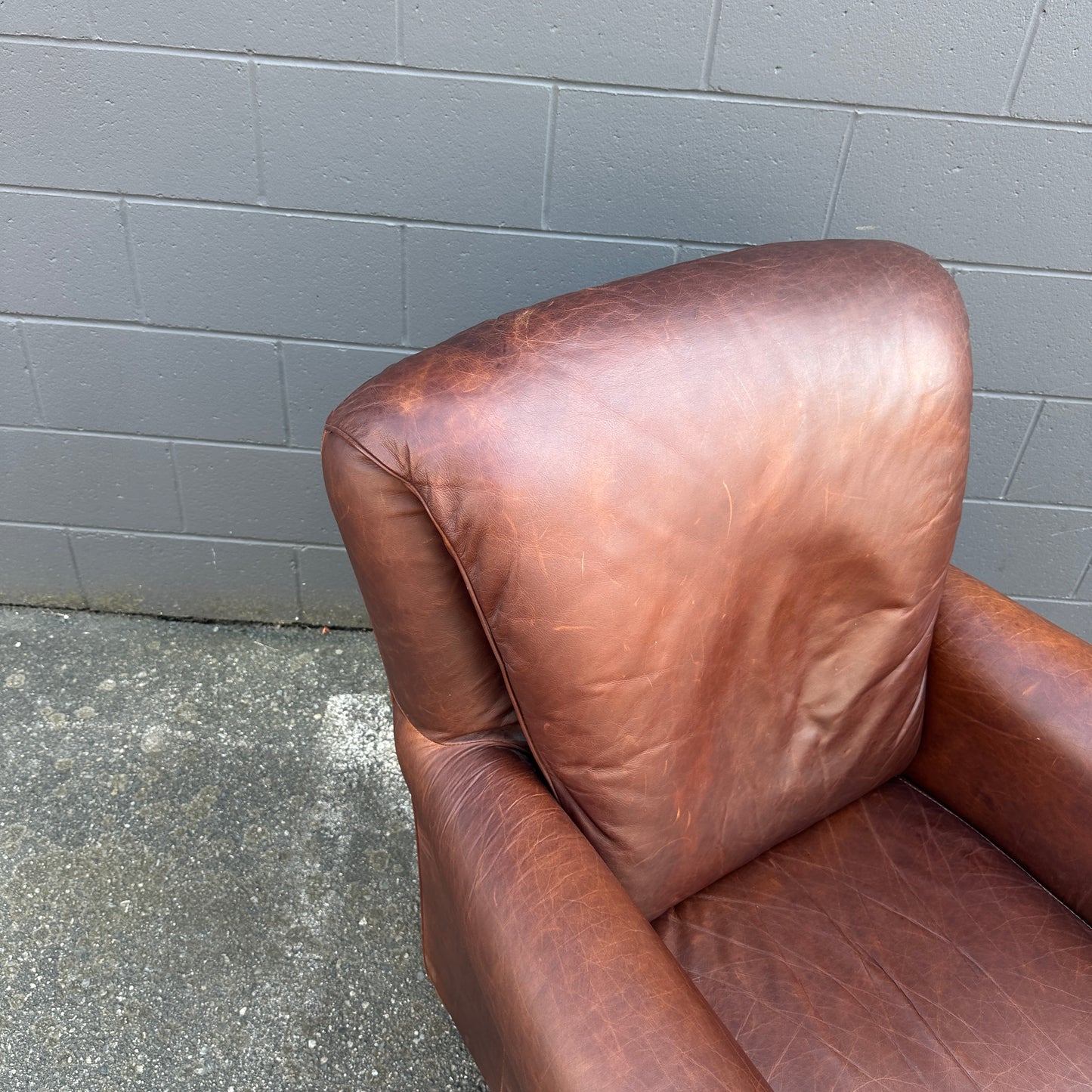 Vintage Italian Genuine Leather Club Chair