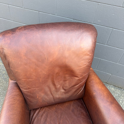 Vintage Italian Genuine Leather Club Chair