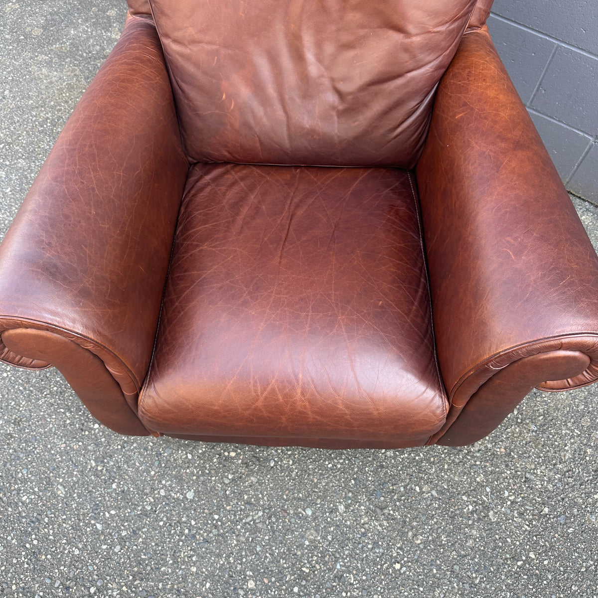 Vintage Italian Genuine Leather Club Chair