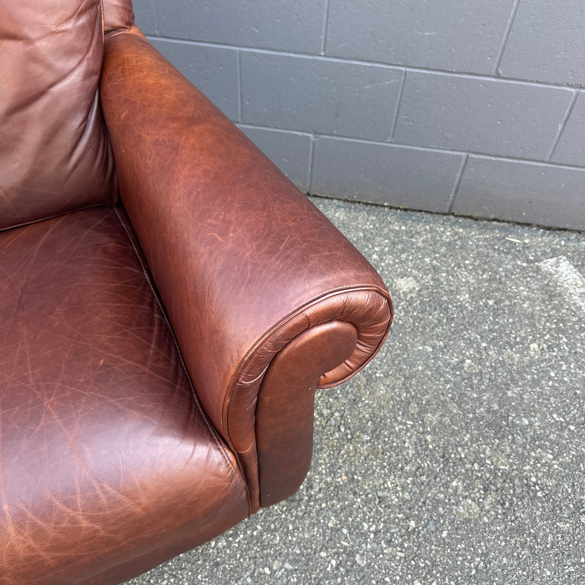 Vintage Italian Genuine Leather Club Chair