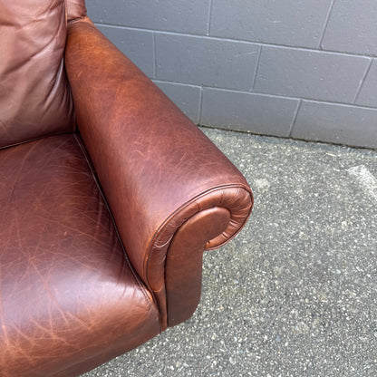 Vintage Italian Genuine Leather Club Chair