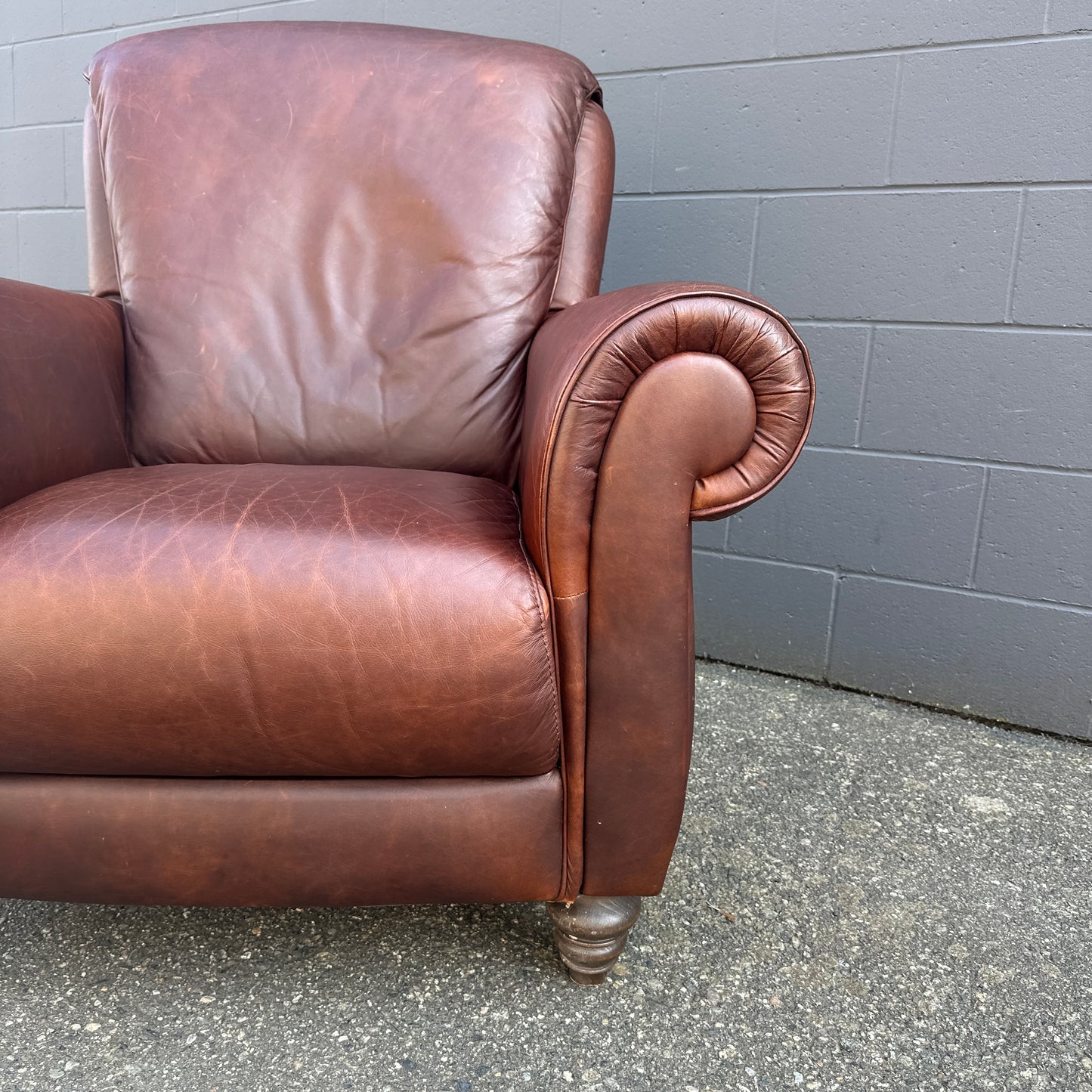 Vintage Italian Genuine Leather Club Chair