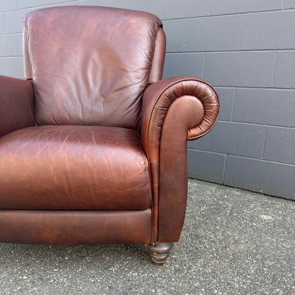 Vintage Italian Genuine Leather Club Chair