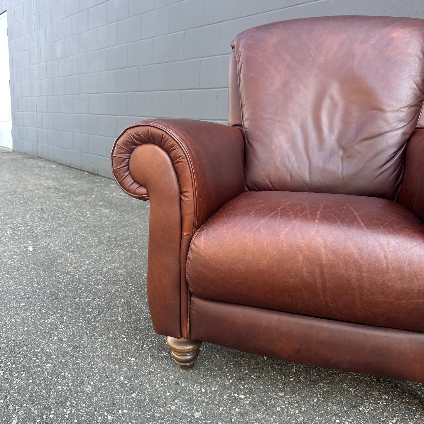 Vintage Italian Genuine Leather Club Chair