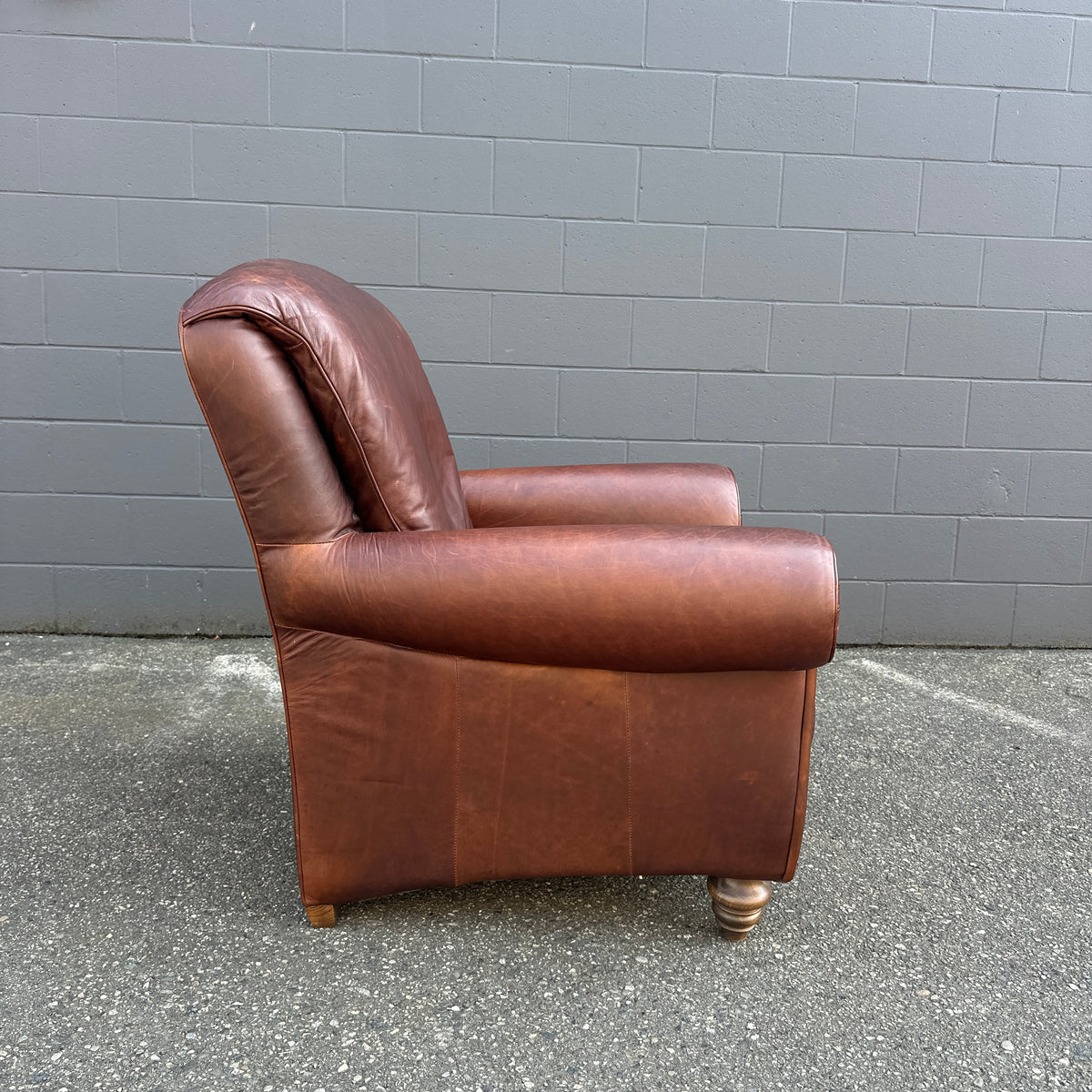 Vintage Italian Genuine Leather Club Chair