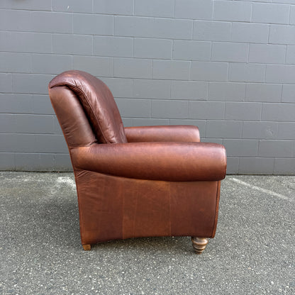 Vintage Italian Genuine Leather Club Chair