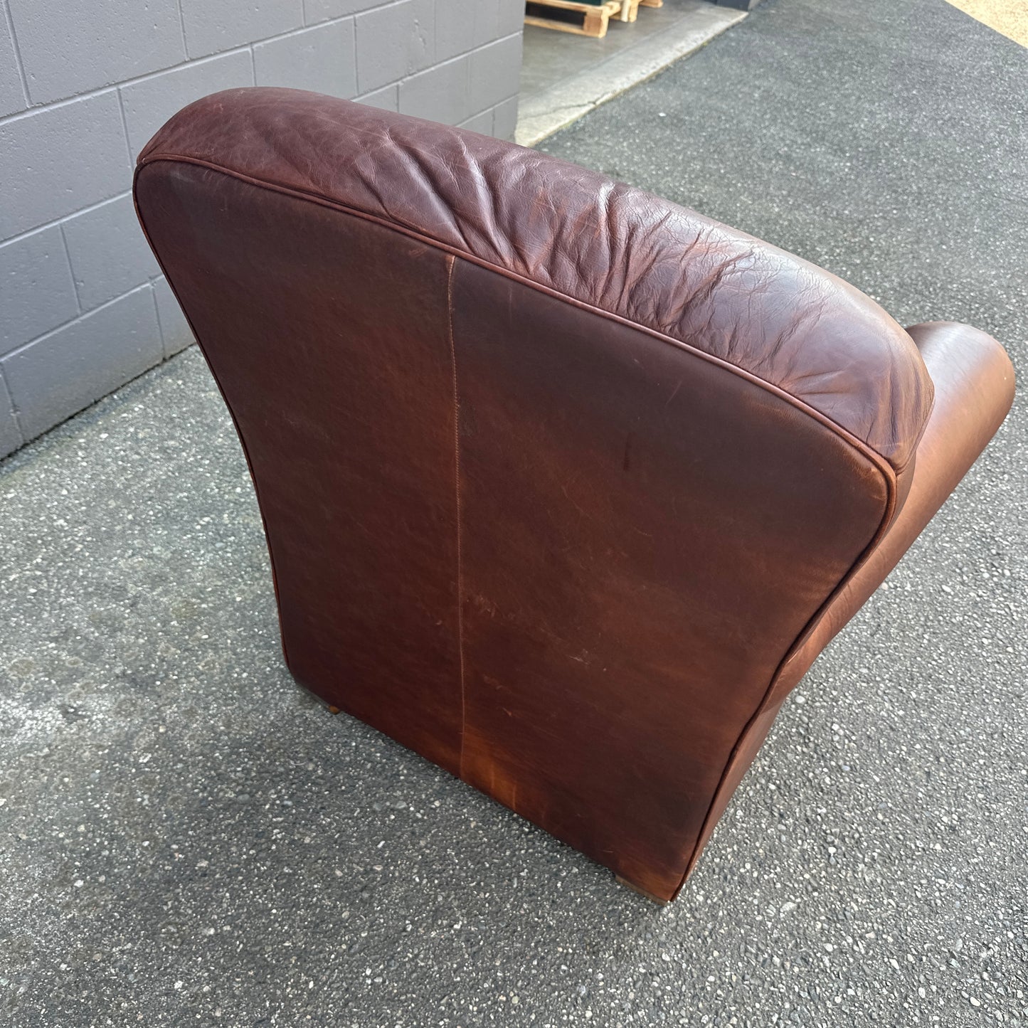 Vintage Italian Genuine Leather Club Chair